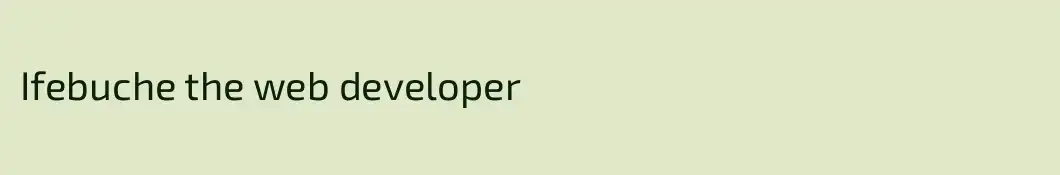 Ifebuche the web developer